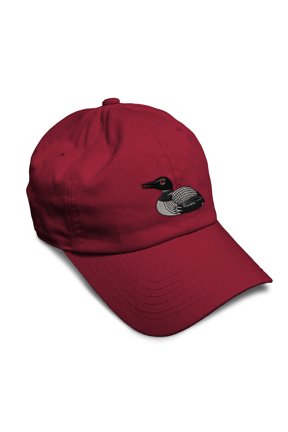 Soft Baseball Hat Embroidered Dad Hat Loon Embroidery Men & Ladies Baseball Cap Cotton Burgundy Design Only