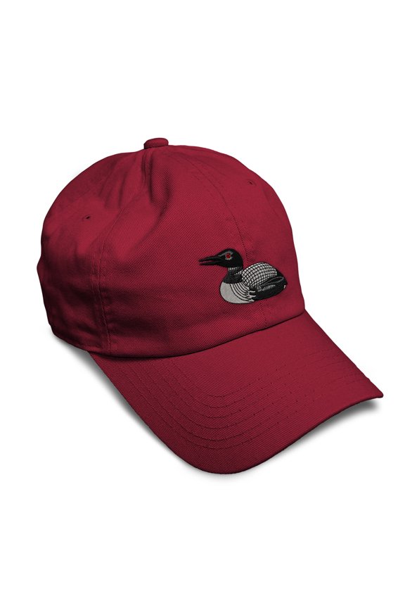 Soft Baseball Hat Embroidered Dad Hat Loon Embroidery Men & Ladies Baseball Cap Cotton Burgundy Design Only