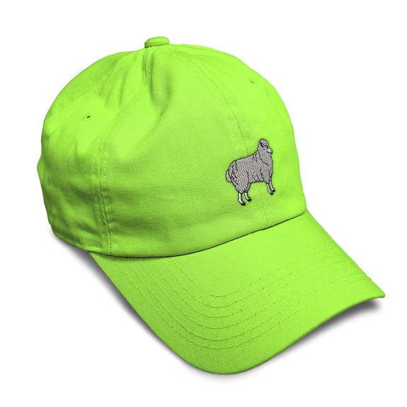 Soft Baseball Hat Embroidered Dad Hat Sheep A Embroidery Men & Ladies Baseball Cap Cotton Lime Design Only