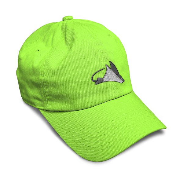 Soft Baseball Hat Embroidered Dad Hat Stingray Embroidery Men & Ladies Baseball Cap Cotton Lime Design Only