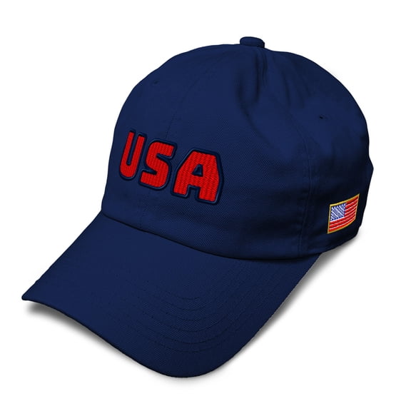 Soft Baseball Hat Embroidered Dad Hat United States Usa Soccer Flag Men & Ladies Baseball Cap Cotton Navy Design Only