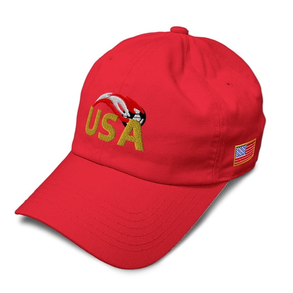 Soft Baseball Hat Embroidered Dad Hat Usa American America Soccer World Flag Football Men & Women Baseball Cap Cotton Red Design Only