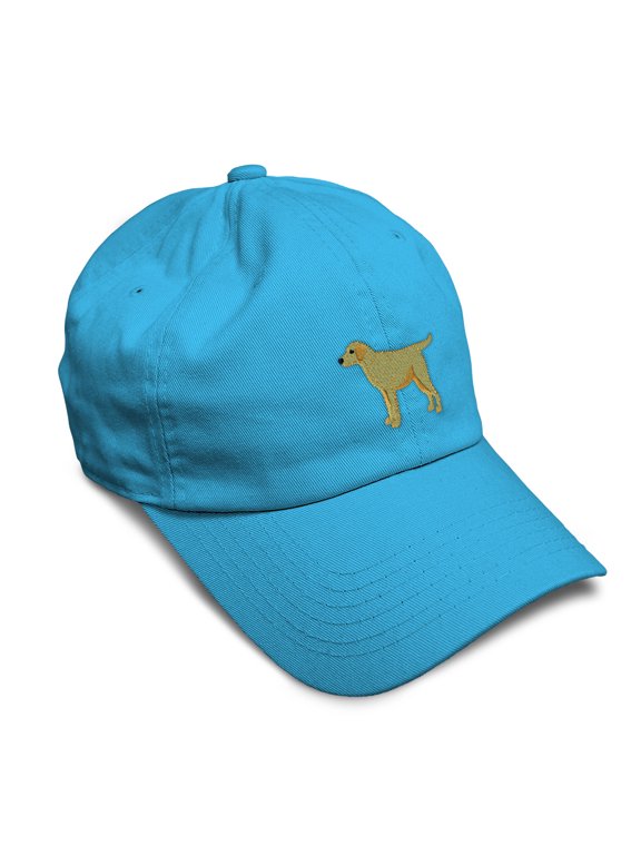 Soft Baseball Hat Embroidered Dad Hat Yellow Labrador Embroidery Men & Ladies Baseball Cap Cotton Aqua Design Only