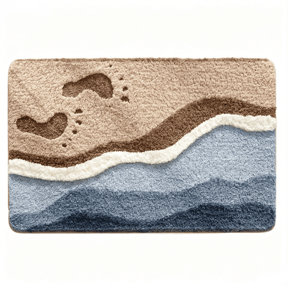 Soft Bath Mats, Luxury Absorbent Non-Slip Shower Rugs with Modern Pattern Design for Bathroom Brown 32" x 20"