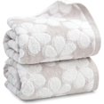 thumbnail image 1 of Soft Bath Towels 2 Pack, Super Absorbent Shower Towels 27.5x55 Inches, Cute Floral Jacquard Bathroom Set, Cotton, Light Beige, 1 of 7