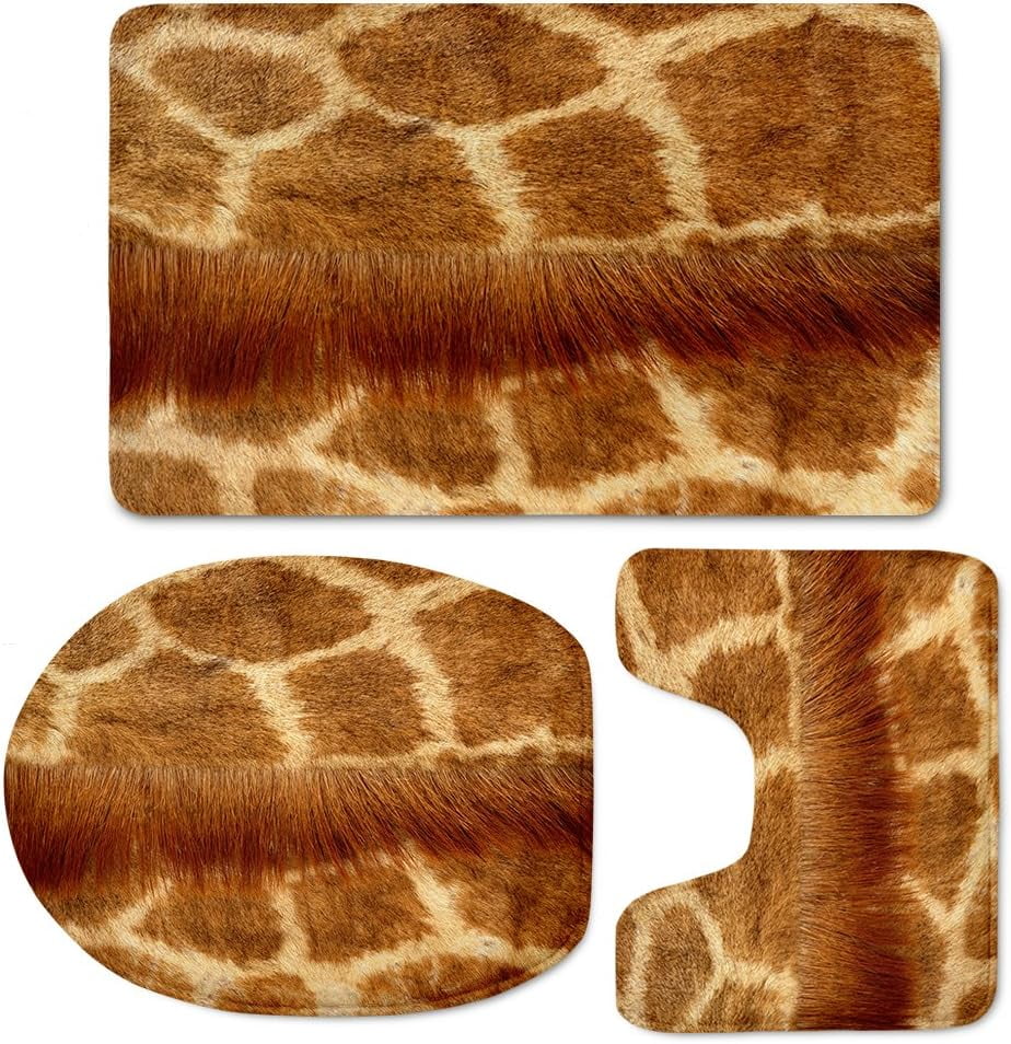 Soft Bathroom Rug Set Classic Leopard Print Contour Rug Lid Toilet ...