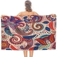 thumbnail image 1 of Soft Beach Towel with Bohemian Folk Pattern Decoration for Woman Man Bathing/Pool/Beach Towel Large Size 31x51 Inches., 1 of 14