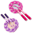 thumbnail image 1 of Soft Beaded Tangle-Free Segmented Adjustable Skipping Rope for Keeping Fit, Training, Workout - Purple + rose red, 1 of 5