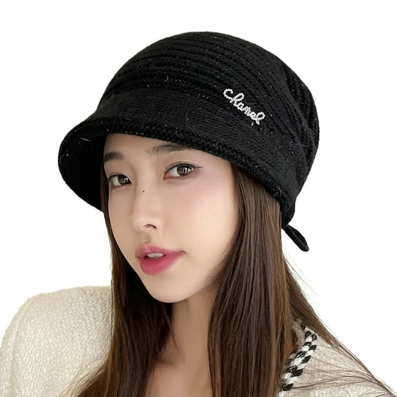 Soft Beanies for Women with Brim Berets for Women Bonnet Bucket Hat Skull Cap Warm Fall Winter Cap Ski Travel