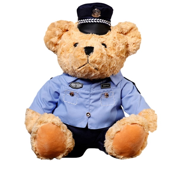 Soft Bear Plush Toy Comfortable Bear Military Polices Officer Stuffed Toy