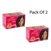 Soft & Beautiful Regular No-Lye Conditioning Relaxer Kit - For Relaxed Hair Pack Of 2