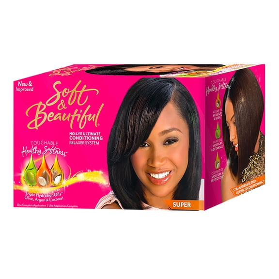 Soft & Beautiful Super No Lye Ultimate Conditioning Relaxer System Kit,Pack of 2