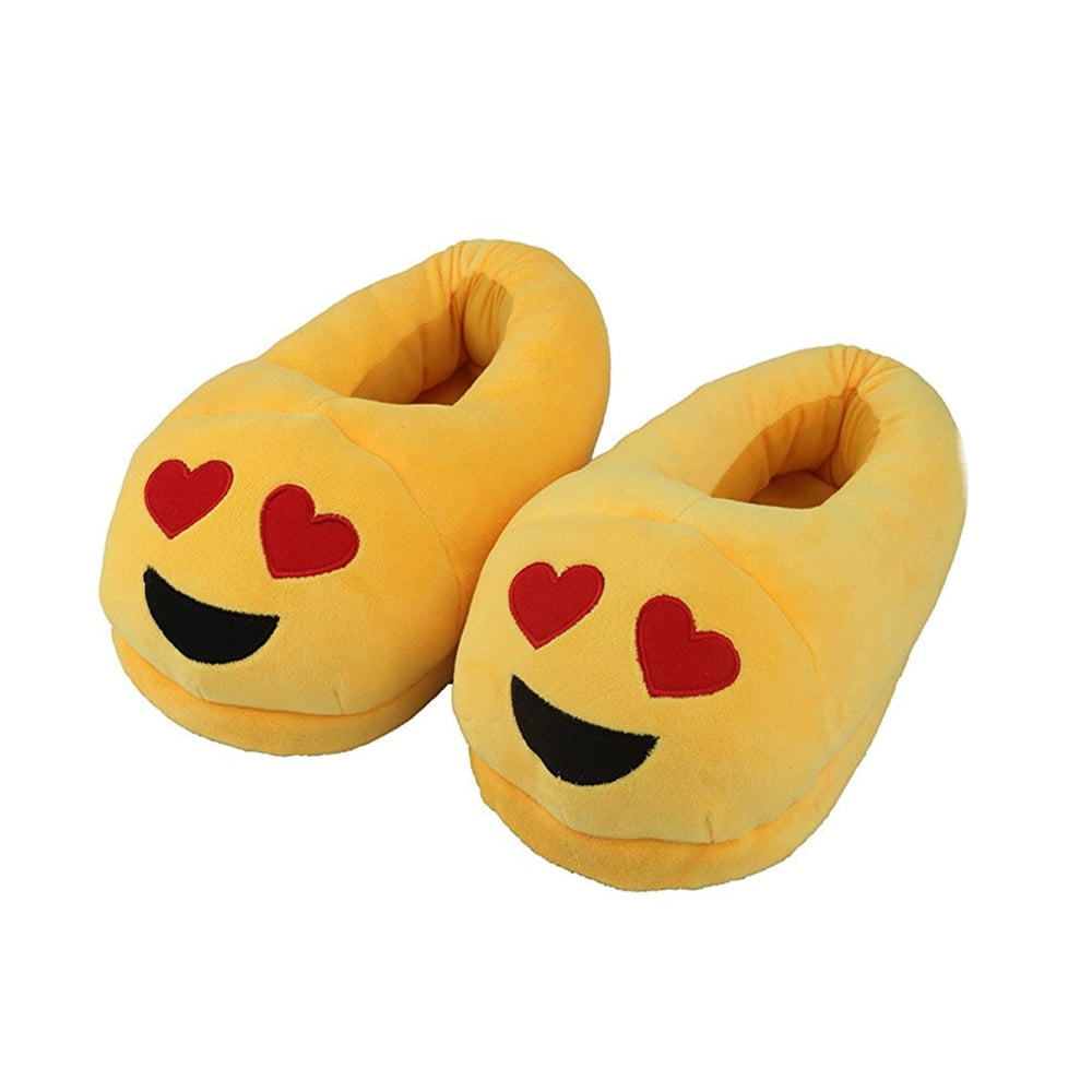 Soft Bedroom Shoes Cute Warm Funny Emoji Slippers With Memory Foam