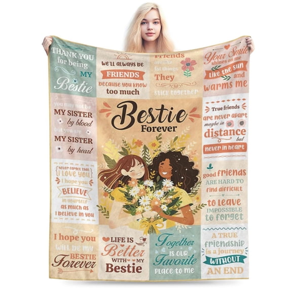 Soft Bestie Gifts Blanket for Women, Best Friend Blanket for Women 50x40