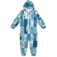 thumbnail image 1 of Soft Big Kids Onesie Pajamas Cozy Loose-Fit Jumpsuits for kids with Pockets for Christmas Lounge & Play Blue Marine Life Patterns, 1 of 8