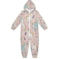 thumbnail image 1 of Soft Big Kids Onesie Pajamas Cozy Loose-Fit Jumpsuits for kids with Pockets for Christmas Lounge & Play Cartoon Unicorns Pattern, 1 of 8