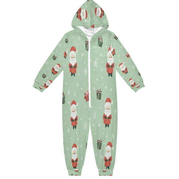 Soft Big Kids Onesie Pajamas Cozy Loose-Fit Jumpsuits for kids with Pockets for Christmas Lounge & Play Cute Christmas Pattern