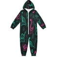 thumbnail image 1 of Soft Big Kids Onesie Pajamas Cozy Loose-Fit Jumpsuits for kids with Pockets for Christmas Lounge & Play Cute Green Dinosaurs, 1 of 8