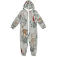 thumbnail image 1 of Soft Big Kids Onesie Pajamas Cozy Loose-Fit Jumpsuits for kids with Pockets for Christmas Lounge & Play Deer and Cardinals Pattern, 1 of 8