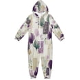 thumbnail image 1 of Soft Big Kids Onesie Pajamas Cozy Loose-Fit Jumpsuits for kids with Pockets for Christmas Lounge & Play Ginkgo Leaves and Petals, 1 of 8