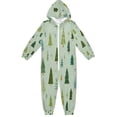 thumbnail image 1 of Soft Big Kids Onesie Pajamas Cozy Loose-Fit Jumpsuits for kids with Pockets for Christmas Lounge & Play Green Christmas Trees and Snowflakes, 1 of 8