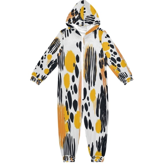 Soft Big Kids Onesie Pajamas Cozy Loose-Fit Jumpsuits for kids with Pockets for Christmas Lounge & Play Large and Bold Spots