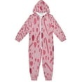 thumbnail image 1 of Soft Big Kids Onesie Pajamas Cozy Loose-Fit Jumpsuits for kids with Pockets for Christmas Lounge & Play Pink Candy Cane and Strawberry, 1 of 8