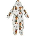 thumbnail image 1 of Soft Big Kids Onesie Pajamas Cozy Loose-Fit Jumpsuits for kids with Pockets for Christmas Lounge & Play Reindeer with Scarf Pattern, 1 of 8