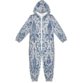 thumbnail image 1 of Soft Big Kids Onesie Pajamas Cozy Loose-Fit Jumpsuits for kids with Pockets for Christmas Lounge & Play Vintage Watercolor Floral Pattern, 1 of 8