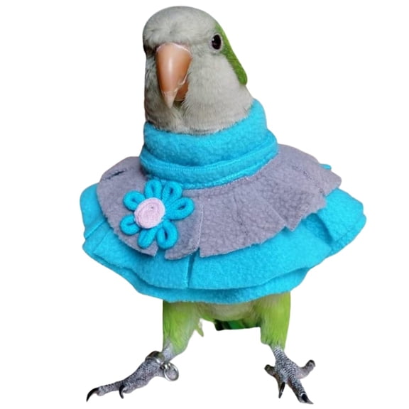 Soft Bird Collar Anti Plucking Fleece Cone, Elastic Slip-On Elizabethan Neck Ring for Parrot Recovery, Prevent Feather Chewing, Wound Healing Cover for Conure Quaker African Grey Cockatoo