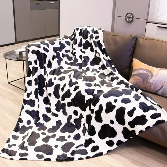 Soft Black and White Blanket Twin Size Lightweight Cozy Fuzzy Bed Throw Blanket 60x80inch Cute Girls Women Twin Blanket for Bed Couch Home Decor