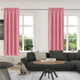 thumbnail image 1 of Soft Blackout Silk Curtains for Bedroom, Solid Color Curtain Heat Insulation Energy Saving for Bedroom or Living Room Decor 71.7x41.7Inch Pink, 1 of 3