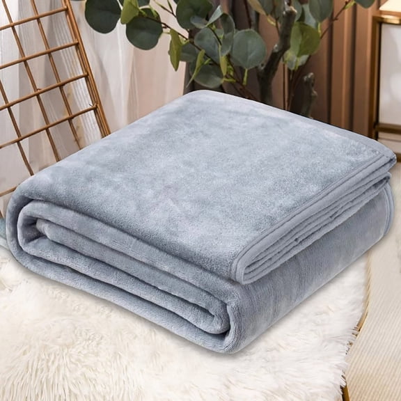 Soft Blanket All Season Warm Microplush Lightweight Thermal Fleece Blankets for Couch Bed Sofa,59x78 Inches,Gray