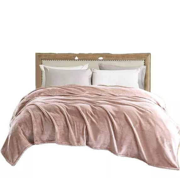 Soft Blanket Solid Color Coral Fleece Plush Microfiber Blanket