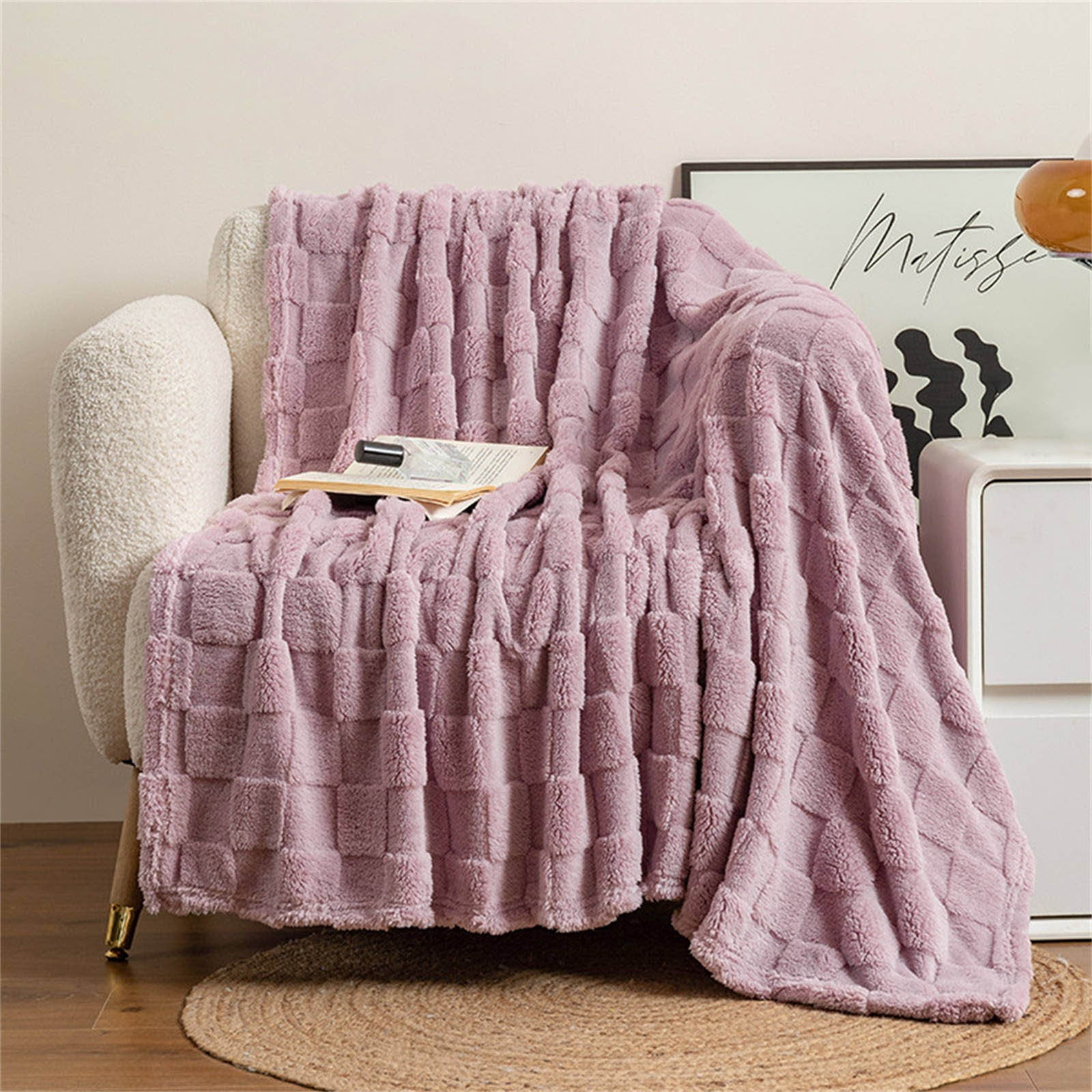 Soft Blankets for Beds, Plush Soft Fleece Throw Blanket Blankets for Bed, Fuzzy Cozy Flannel Blanket Throw for Sofa, Soft Warm Light Weight for Travelling In Spring Summer,27.56 X 39.37 Inch