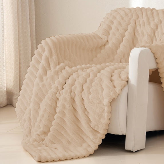 Soft Blankets and Throws for Winter - Double Layer Raschel Fleece Blanket for Bed, 70 x 100 cm / 27.55 x 39.37 in, in Multiple Colors