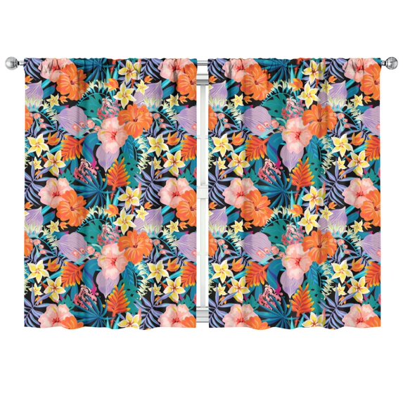 Soft Bloom Window Curtains 42x63 Inch 2 Panels Rod Pocket Blackout Drapes for Bedroom and Warm Atmosphere