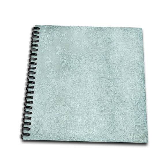 3dRose, Soft Blue Lace Look Pattern, Drawing Book 8 x 8 inch
