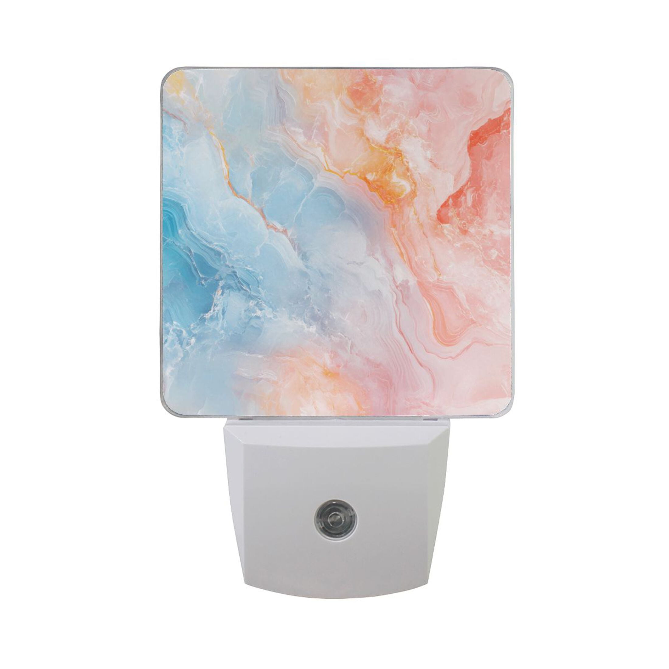 Soft Blue Pink Marble Night Light 2 Pack LED Nightlight Plug into Wall ...