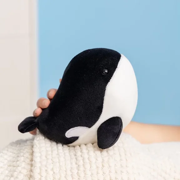 Soft Blue Plush Whale Stuffed Animal Toy - 7'' Huggable Whale Plush Pillow Doll Kid's Birthday Gift