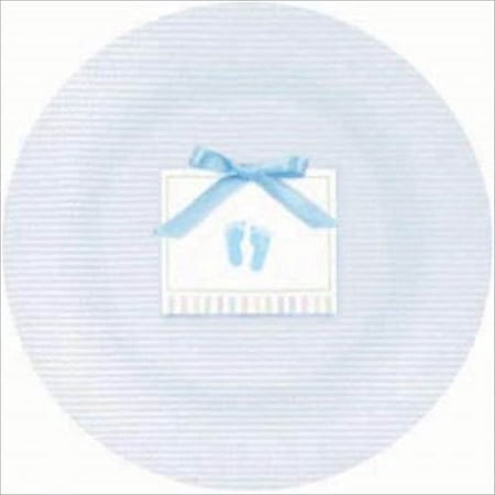 Various Blue Disposable Paper Plates, 8 Count