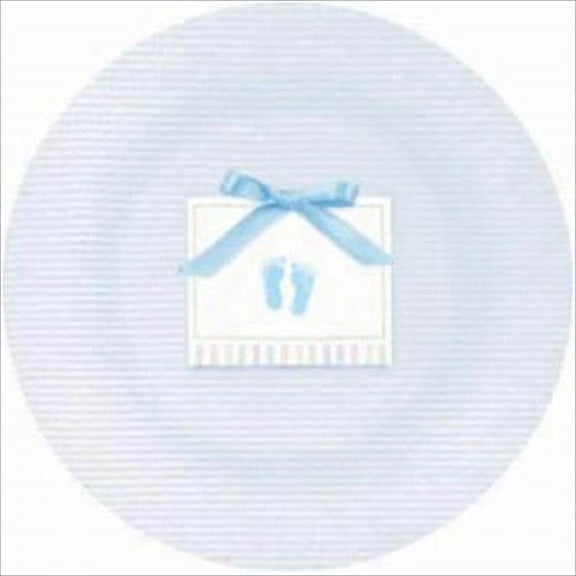 Various Blue Disposable Paper Plates, 8 Count