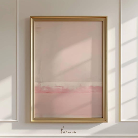 Soft Blush Abstract Wall Art Modern Pastel Pink Beige Minimalist Textured Decor Design 2, Unframed Paper Poster 8x10in