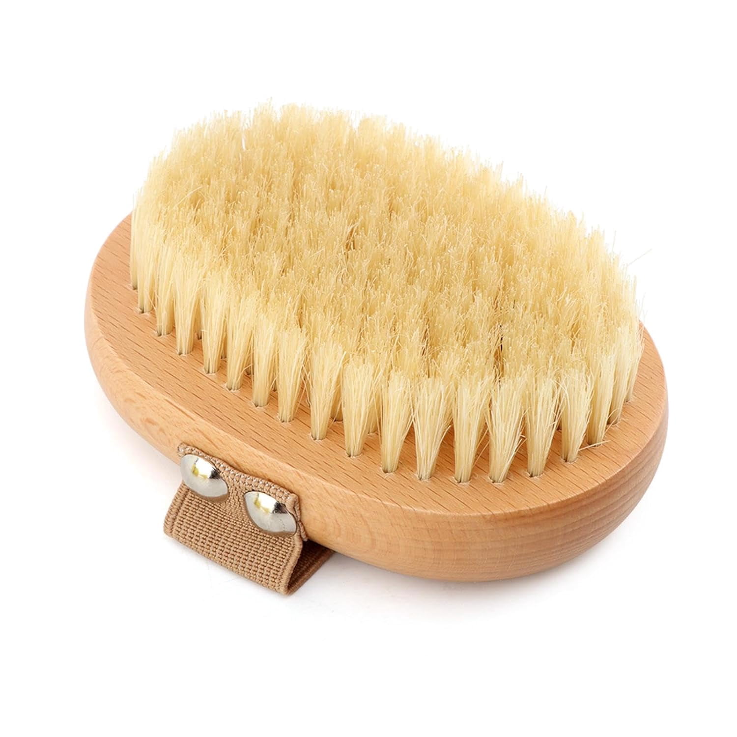 Soft Boar Bristle Pet Palm Brush for Short Haired Dogs and Cats, Ergonomic Hand Strap Grooming Brush, Natural Bristles for Gentle Massage and Shedding Control, Wooden Handle
