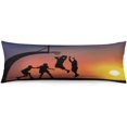 thumbnail image 1 of Soft Body Pillow Cover Boys Playing Basketball at Sunset Sky Long Pillow Case with Zipper Decorative Bedding Pillowcase Farmhouse Cushion Pillow Covers for Couch,Bedroom,Home Gift 20"x54", 1 of 6