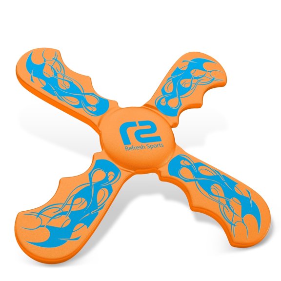 Soft Boomerang - Easy to Learn EVA Foam That Floats - Orange Beginner Boomerang - Outdoor Beach Pool and Backyard Play Gift for Kids - Refresh Sports