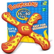 Soft Boomerang - Easy to Learn EVA Foam That Floats - Red Beginner Boomerang - Outdoor Beach Pool and Backyard Play Gift for Kids - Refresh Sports