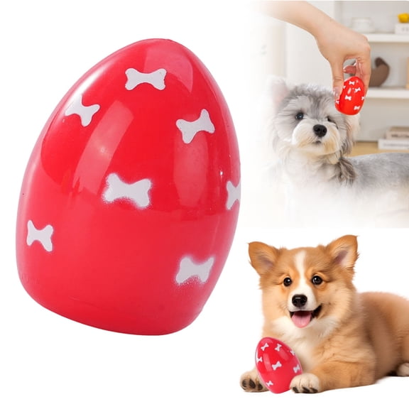 Soft Bouncing Egg Dog Toy with Squeaker Easter Egg Puppy Toy Design Indoor Outdoor Interactive Throw Orb for Small Dogs