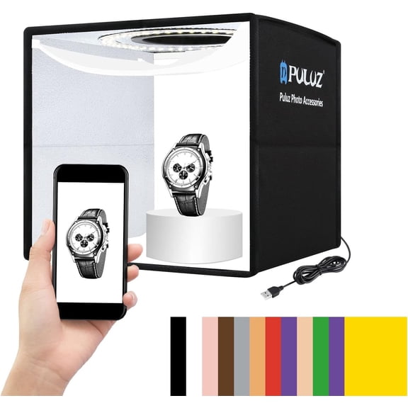 Soft Box Set Portable Folding Photo Lighting Modifier Photography Tent Box with 12 Colors Backdrops