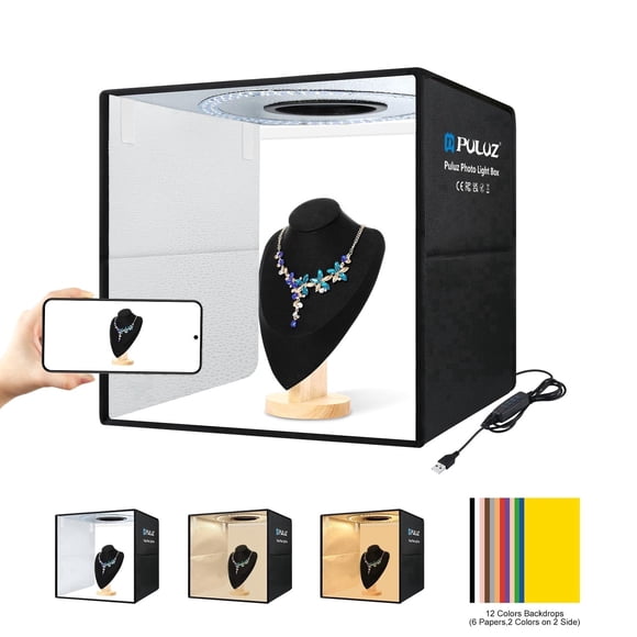 Soft Box Set Portable Folding Photo Lighting Modifier Photography Tent Box with 6 Colors Backdrops